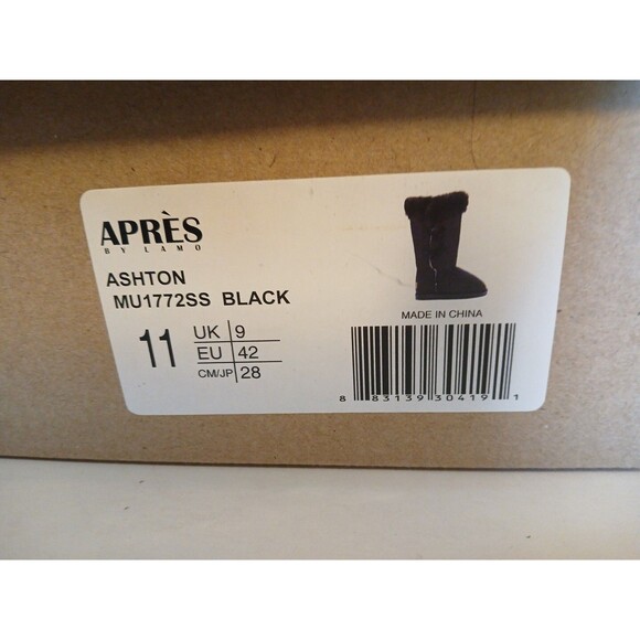 Apres by Lamo BLACK Microfiber Faux Fur Lined Winter Boots Women's Sz 11 NIB - Picture 14 of 16